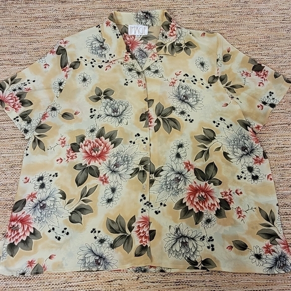 Image Satin Floral Print Blouse - Picture 9 of 9